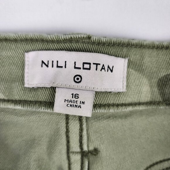 Nili Lotan Jeans Womens 16 Green Camo Ankle Denim (36x26) - Picture 4 of 9